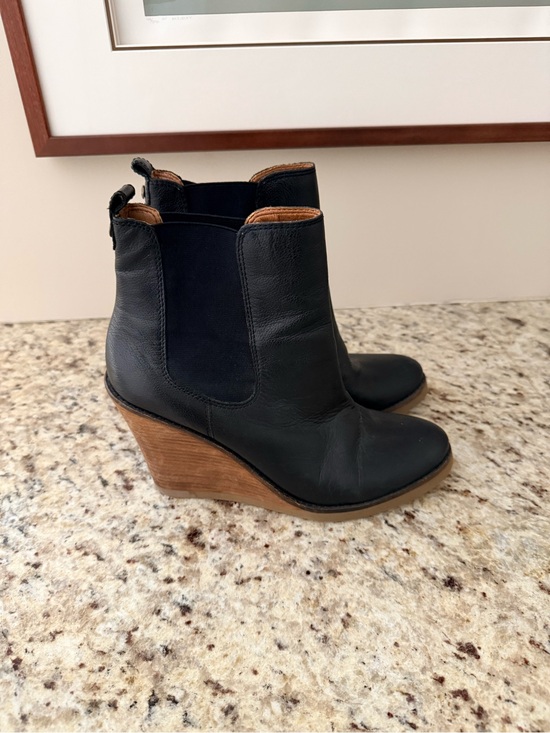 Lucky Brand Shoes - Lucky Brand Black Leather Chelsea Wedge Ankle Boots